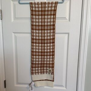 Timberland Brown and Cream Knit Scarf